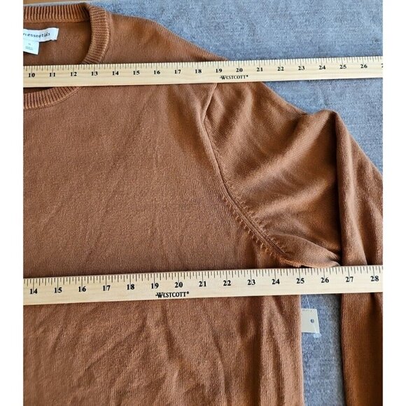 Amazon Essential Sweater Mens XL Toffee Brown Long Sleeve Cotton Knit Crewneck - Picture 4 of 15